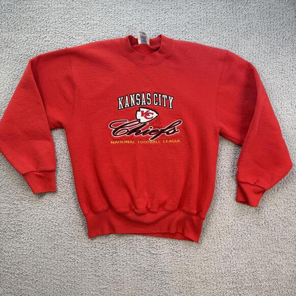 Vintage 90s Kansas City Chiefs Pro Player Embroidered Crewneck Sweatshirt Red